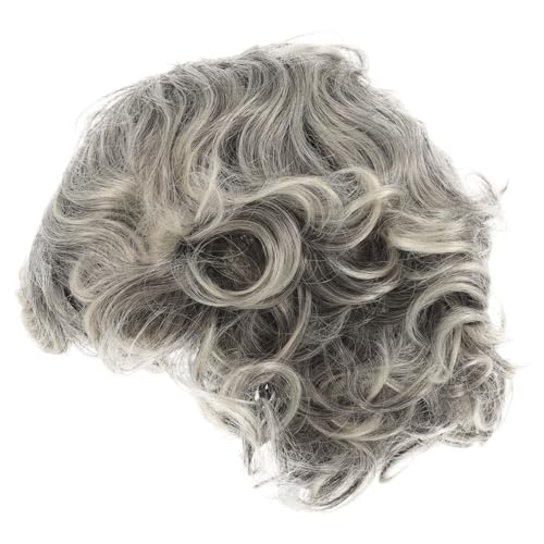 ROMISBABA Graue Kurze Lockige Perücke Damen Halloween Cosplay Bühnenperücke aus Seidigem Material Wiederverwendbar für Karneval Kostüm Party Accessoire ROMISBABA Graue Kurze Lockige Perücke Damen Halloween Cosplay Bühnenperücke aus Seidigem Material Wiederverwendbar für Karneval Kostüm Party Accessoire von ROMISBABA