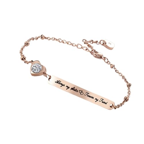 ROMISBABA Graviertes Damen Armband Roségold Eleganter Schmuck für Freundinnen Bequemes Einfaches Design Perfektes Geburtstag und Besonderen Anlässen von ROMISBABA