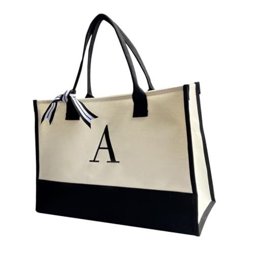 ROMISBABA Große Canvas Tote Bag Damen Vielseitige Schultertasche mit Reißverschluss Innentasche Robustes Baumwollmaterial Geräumig für Schule Einkaufen Strand und Reisen Komfortable Lange von ROMISBABA