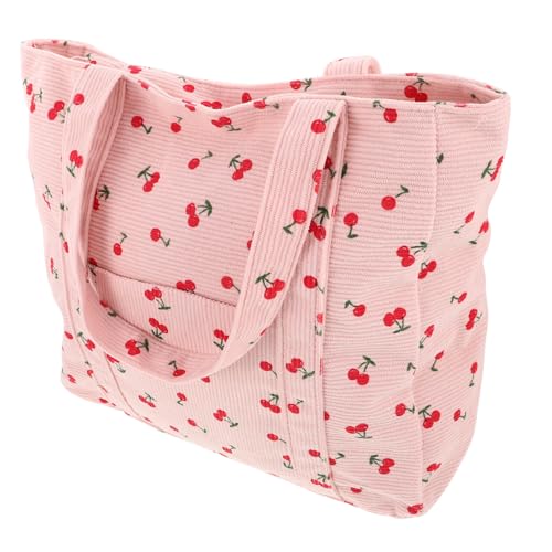 ROMISBABA Cherry-print Schultertasche Große Kapazität Tote Bag Für Damen Stilvolle Handtasche Für Alltag Schule Und Freizeit von ROMISBABA
