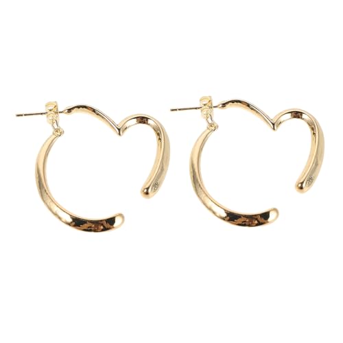 ROMISBABA Große Damen Herzohrringe Gold Unregelmäßige Statement Creolen Schmuck Für Feiern Alltag und Party von ROMISBABA