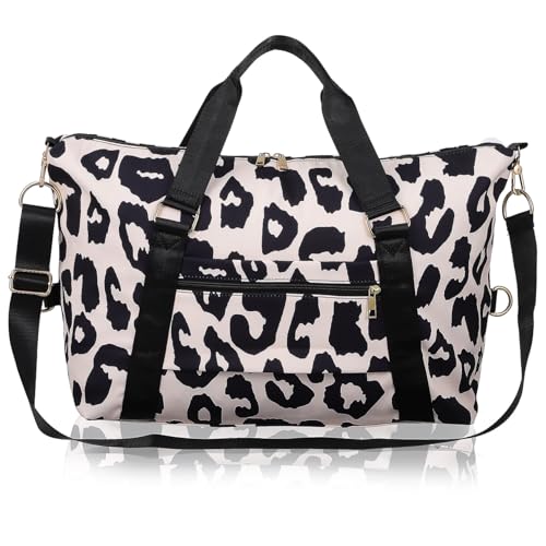 ROMISBABA Große Reisetasche mit Kuhmuster Oxford Reißfest Großer Stauraum Verstellbarer Schultergurt Griffe Damen für Business Fitness Camping Schwimmen von ROMISBABA