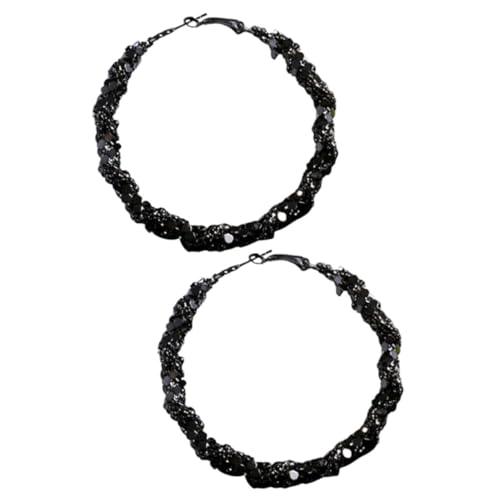ROMISBABA Große Schwarze Baumelnde Damen-ohrringe Aus Metall Minimalistische Creolen Modischer Modeschmuck Für Frauen Vielseitig Tragbar von ROMISBABA
