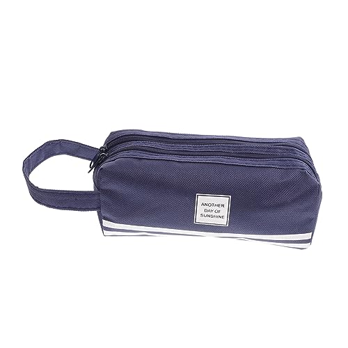 ROMISBABA Großes Doppellagiges Federmäppchen aus Robustem Oxford Tragbar und Vielseitig als Stifttasche Reiseetui und Kosmetiktasche mit Reißverschluss und Großer Kapazität für Schule und von ROMISBABA