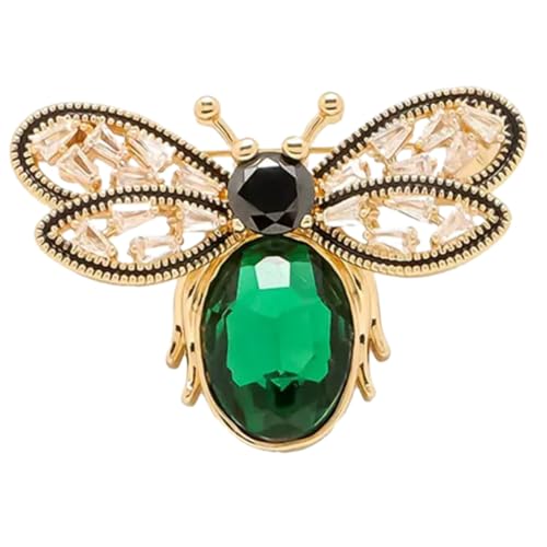 ROMISBABA Grüne Bienen Brosche Damen Anstecknadel Elegantes Kleidungsaccessoire Leichtes Design Sicherer Verschluss Vielseitiger Schal und Anzug Broschen Pin von ROMISBABA
