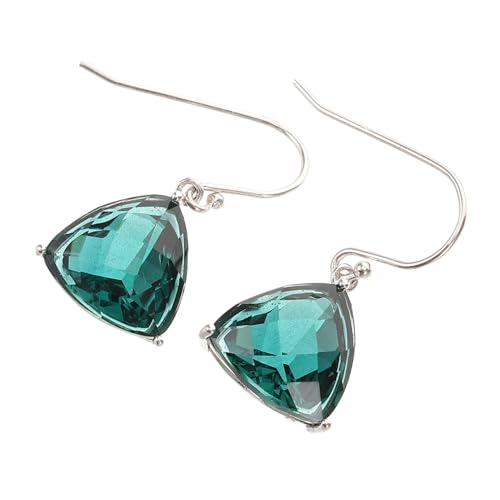 ROMISBABA Grüne Kristallohrringe Für Damen Geometrische Dreieck-ohrhänger Baumelnde Tropfen-ohrringe Glitzernder Schmuck Lange Baumelnde Ohrringe Für Alltagskleidung Und Partys von ROMISBABA