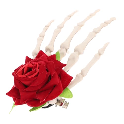 ROMISBABA Haarklammer mit Zartem Rosenmotiv Punk Krallenform Einfacher Haarschmuck für Frauen und Mädchen Halloween Party und Maskerade S Auffälliges Accessoire von ROMISBABA