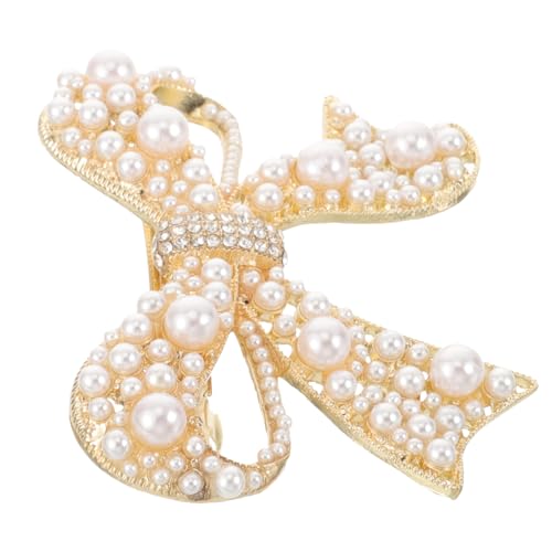 ROMISBABA Haarspange Schleife Mit Strass Federclip Kopfschmuck Aus Perlenlegierung Für Damen Party Festival Reisen Alltag Gold Silber von ROMISBABA