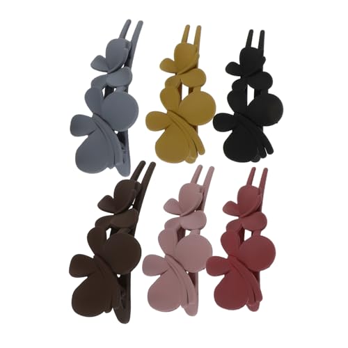 ROMISBABA 6stücke Haarspangen Mit Doppelter Blume Süße Haarspange Mit Entenschnabel-blume Für Dickes Haar Haar-accessoires Dekorative Haarspangen Für Frauen von ROMISBABA