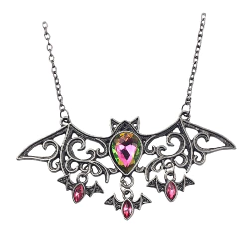 ROMISBABA Halloween Halskette Retro Fledermaus Muster Vintage Choker für Halloween Kostüm und Party Zubehör Stilvoller Schmuck für Damen Langlebiges Material Auffälliges Design von ROMISBABA