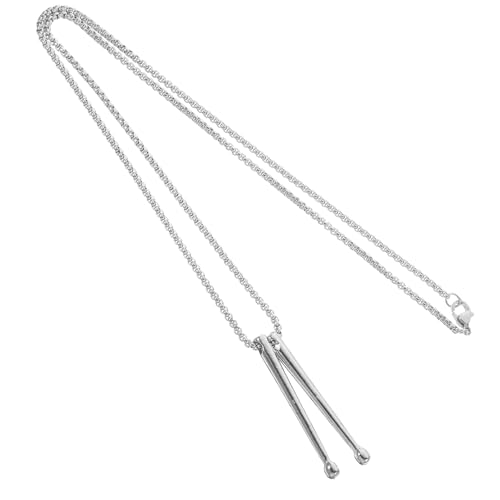 ROMISBABA Halskette Mit Trommelstöcken-anhänger Ästhetisches Design Für Damen Aus Metall Gefertigt Langlebig Und Rostfrei Geschenkidee Für Musikliebhaber von ROMISBABA