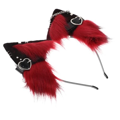 ROMISBABA Handgefertigtes Tierohren-haarband aus Leichtem Material Flexibles Auffälliges Cosplay-accessoire in Schwarz-rot für Halloween Kostüm und Party Geeignet für Mädchen und Erwachsene von ROMISBABA