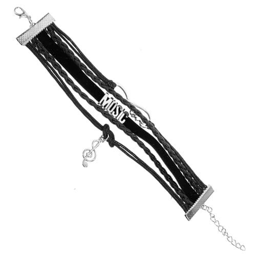 ROMISBABA Herren Armband und Legierung Mehrlagig Punk Schmuck Cooles Buchstabenarmband Musikalisches Symbol Trendiger Style von ROMISBABA