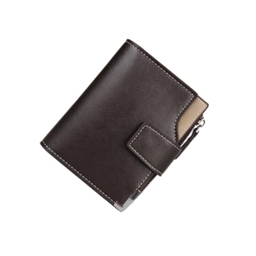 ROMISBABA Herren Geldbörse Multifunktionale Trifold Geldbörse mit Reißverschluss Eleganter Kartenhalter für Kreditkarten und Bargeld für Alltag und Besondere Anlässe Kaffee von ROMISBABA