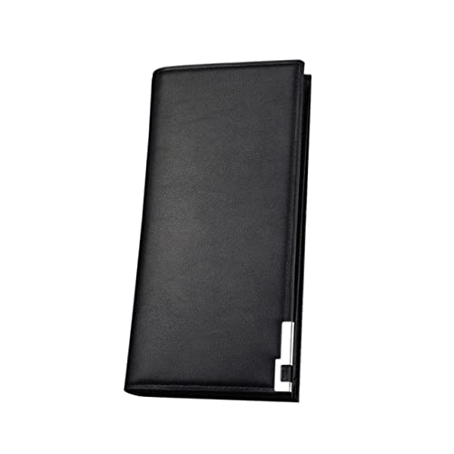 ROMISBABA Herren Geldbörse Aus Hochwertigem Pu-Material Großes Fassungsvermögen Für Kreditkarten Bargeld Praktisch Und Langlebig Schlichtes Design Schwarz von ROMISBABA