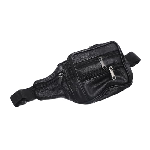 ROMISBABA Herren Ledergürtel Tasche Verstellbare Umhängetasche Für Outdoor Sport Reisen Schwarz Multifunktionale Brustbeutel Compact Für Männer von ROMISBABA