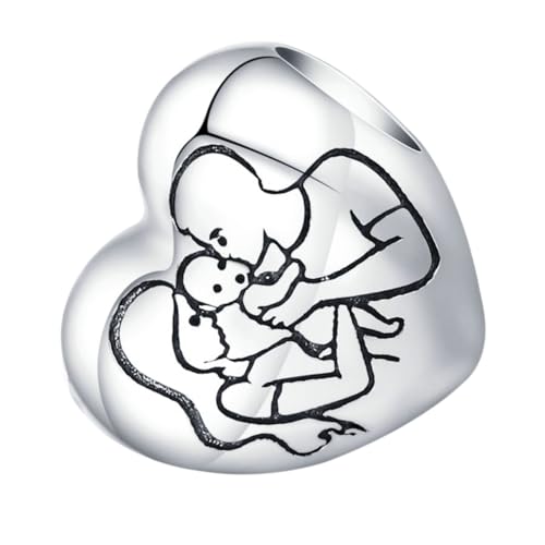 ROMISBABA Herz Anhänger Armband Charm für Schmuckherstellung Silber für Kreative DIY Projekte für Familie und Freunde Einzigartiges Design für Schmuckstücke von ROMISBABA