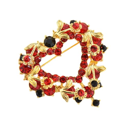 ROMISBABA Herzförmige Brosche mit Strasssteinen Leichte Anstecknadel für Kleidung Schal und Tasche Dekorative Damen Schmuckbrosche Rutschfest und Langlebig von ROMISBABA