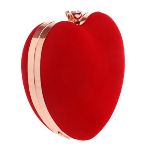 ROMISBABA Herzförmige Handmade Clutch Abendtasche Damen Elegant Stilvoll Party Purse Kette Kleine Tragbare Handtasche Für Festliche Anlässe von ROMISBABA