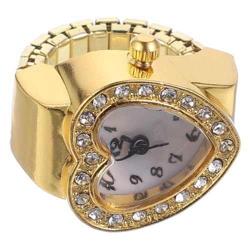 ROMISBABA Herzförmige Ringuhr für Damen und Herren Quarzuhr mit Feiner Verarbeitung Elegantes Schmuckdesign Tragbar für Hochzeiten und Besondere Anlässe von ROMISBABA