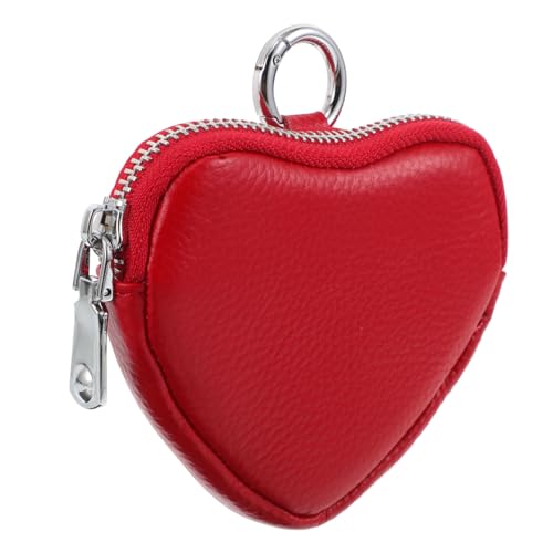 ROMISBABA Mini-geldbörse Für Damen Herzförmiges Design Kleines Portemonnaie Reißverschlusstasche Platzsparendes Aufbewahrungstasche Für Täglichen Gebrauch Reisen Und Mädchen Rot von ROMISBABA