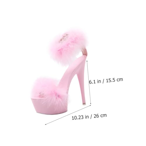ROMISBABA High Heeled Sandalen Damen Sommer Schuhe Rutschfest Verschleißfest Atmungsaktiv Modisch für Frühling und Sommer Stilvolle Pfennigabsatz Sandaletten Rosa von ROMISBABA