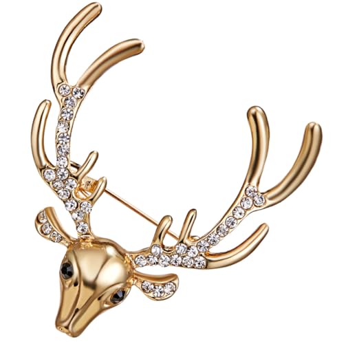 ROMISBABA Hirschbrosche mit Strassbesatz Langlebig und Glänzend Modische Anstecknadel für Kleid Anzug und Pullover Vielseitiger Schmuck für Damen Perfektes zu Geburtstag und Valentinstag von ROMISBABA