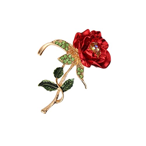 ROMISBABA Hochwertige Brosche für Damen Kreative Rosen Anstecknadel mit Strass Modisches Accessoire für Kleidung Schals und Hochzeits Outfits für Muttertag und Geburtstage von ROMISBABA