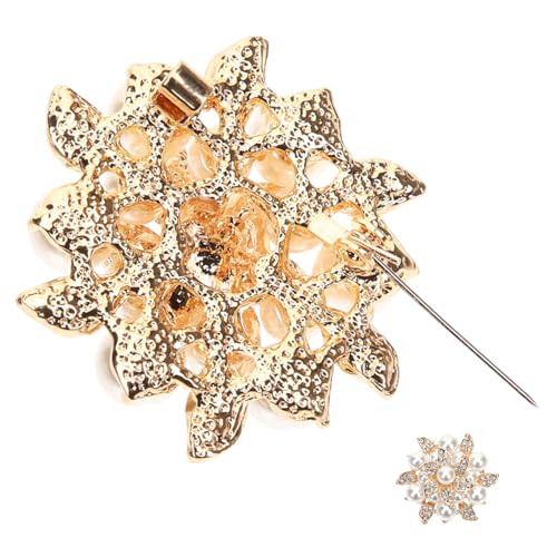 ROMISBABA Hochwertige Doppelblätter Blumenbrosche mit Perlen und Strass Stilvolle Anstecknadel für Rucksack Kleid Hut Vielseitiger Modeschmuck für Damen und Festliche Anlässe ROMISBABA Hochwertige Doppelblätter Blumenbrosche mit Perlen und Strass Stilvolle Anstecknadel für Rucksack Kleid Hut Vielseitiger Modeschmuck für Damen und Festliche Anlässe von ROMISBABA