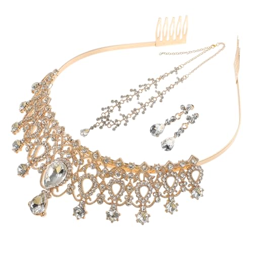 ROMISBABA Hochwertiges Brautschmuck Set mit Krone Halskette und Ohrringen Weiße Hochzeitsschmuck Damen Accessoires für Braut Party Prom und Festliche Anlässe von ROMISBABA