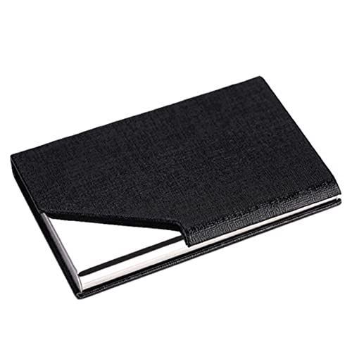 ROMISBABA Hochwertiges Visitenkartenetui aus und PU Leder Professioneller Kartenhalter für Geschäfts und Namenskarten Tragbar und für Unterwegs Schwarz von ROMISBABA
