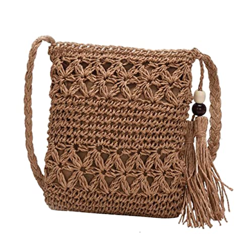 ROMISBABA Hollow out Quaste Umhängetasche Stroh Handgewebte Strandtasche für Damen Praktisch Strand Party Shopping Langlebig Vielseitig ROMISBABA Hollow out Quaste Umhängetasche Stroh Handgewebte Strandtasche für Damen Praktisch Strand Party Shopping Langlebig Vielseitig von ROMISBABA