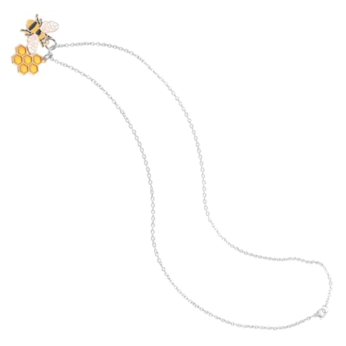 ROMISBABA Honigwaben Anhänger Halskette Damen Bienen Schmuck Charm Kette für Mädchen Langlebiges Legierungsmaterial Modisch und Auffällig Geeignet für Partys und Clubs von ROMISBABA