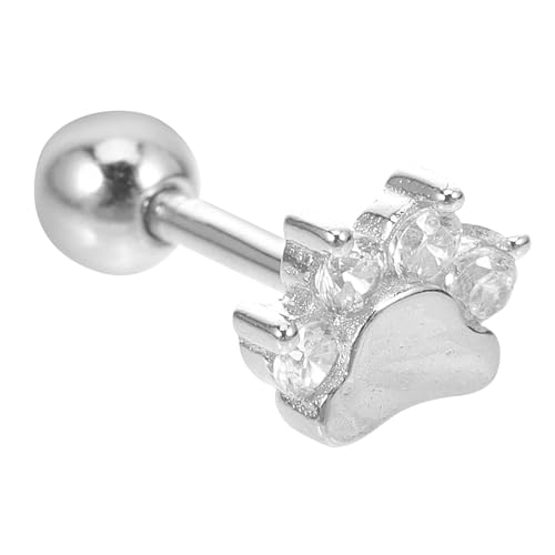 ROMISBABA Hundepfoten Ohrringe mit Strass Modischer Schmuck für Frauen und Mädchen Hypoallergen für Besondere Anlässe und Alltag Platinfarben von ROMISBABA