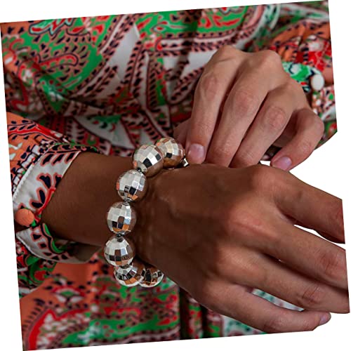 ROMISBABA Jahre Disco Schmuck mit Kugelanhänger Armband Ohrhänger für Damen Einzigartiges Party Accessoire Bequemer Sitz Stilvolle Diskokugel Deko von ROMISBABA