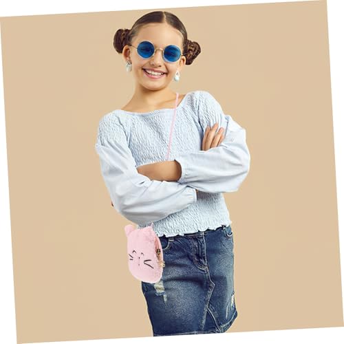 ROMISBABA Kawaii Plüsch Katzen Umhängetasche für Mädchen Leichte Süße Schultertasche Weiche Kinderhandtasche Niedliche Crossbody Geldbörse für Schule und Freizeit von ROMISBABA
