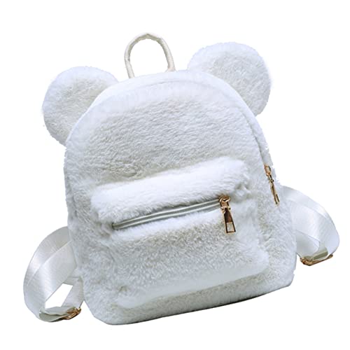 ROMISBABA Kawaii Winter Rucksack mit Bärenohren Flauschiger Schulterrucksack für Mädchen Verstellbare Niedliches Design für Freizeit und Reisen als von ROMISBABA