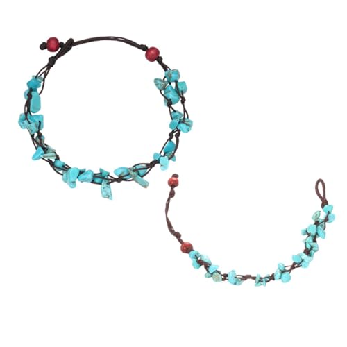 ROMISBABA Kette Mit Fußanhänger Ring Vergoldete Fußkettchen Schmuck Zehe Türkis Perle Fußkettchen Halskette Perlen-knöchelarmbänder Für Damen Goldene Fußkette Mondstein Green von ROMISBABA