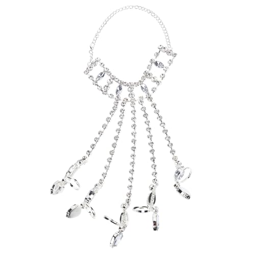 ROMISBABA Kettenring Armband Handkette mit Strass für Frauen Verstellbare Fingerkette für Partys und Besondere Anlässe Langlebig und Perfektes für Freundinnen von ROMISBABA