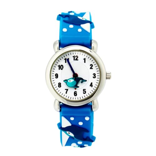ROMISBABA Kinderuhr mit Großem Cartoon Delfin Armbanduhr Verstellbar Weiches Armband Hautfreundlich für Jungen und Mädchen Lernuhr in Blau ROMISBABA Kinderuhr mit Großem Cartoon Delfin Armbanduhr Verstellbar Weiches Armband Hautfreundlich für Jungen und Mädchen Lernuhr in Blau von ROMISBABA