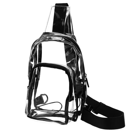 ROMISBABA Klarer Umhängetasche PVC Verstellbare Schultertasche für Sport Reisen Transparente Crossbody Tasche mit Reißverschlussfächern zur Organisierten Aufbewahrung ROMISBABA Klarer Umhängetasche PVC Verstellbare Schultertasche für Sport Reisen Transparente Crossbody Tasche mit Reißverschlussfächern zur Organisierten Aufbewahrung von ROMISBABA