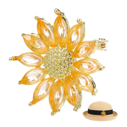 ROMISBABA Kleine Blüten Brosche mit Funkelnden Kristallen Modische Damen Anstecknadel für Kleidung und Mantel Elegantes Geschenk zum Valentinstag Stilvolle Schmuckaccessoire für Frauen von ROMISBABA