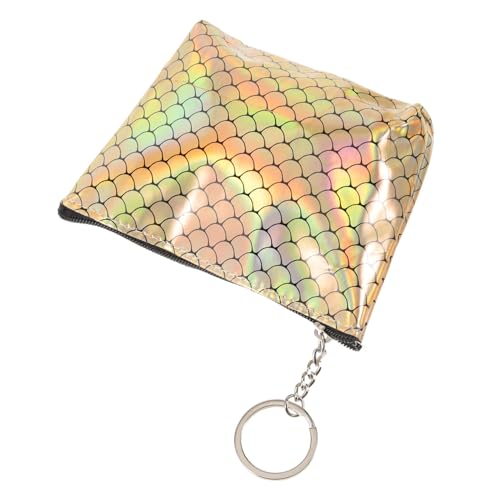 ROMISBABA Kleine Damen Geldbörse mit Reißverschluss Pu Leder Fischschuppenmuster Multifunktional für Münzen und Karten Modische Clutch in Gold für Studenten und Bürogebrauch von ROMISBABA