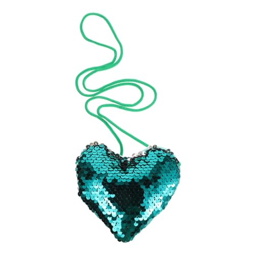 ROMISBABA Kleiner Mädchen Geldbeutel Mit Glitzer Pailletten Herzform Umhängetasche Vielseitige Mini Schultertasche Für Junge Mädchen Für Freizeit Reisen Und Schule von ROMISBABA