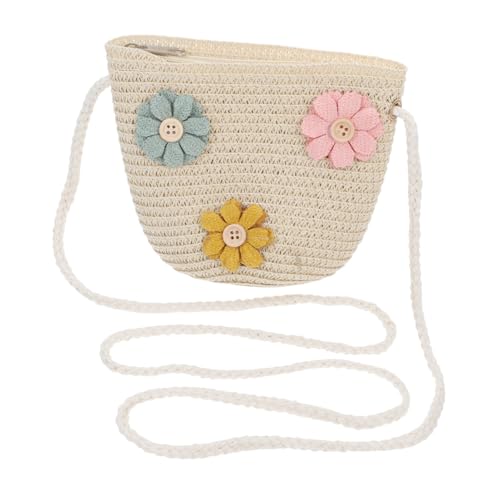 ROMISBABA Kleine Mädchen Strohtasche Süße Umhängetasche Gewebtem Material für Langlebige Strandtasche mit Blumen für Sommer und Freizeitaktivitäten Zufällige Farbe Zufällige Farbe von ROMISBABA