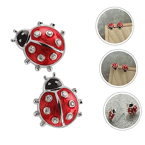 ROMISBABA Kleine Marienkäfer Ohrstecker Damen Ohrringe Langlebigem Hautfreundlichem Legierungs Material Hypoallergen Leicht für Hochzeit Party und Alltag von ROMISBABA