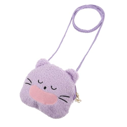 ROMISBABA Kleine Schultertasche für Junge Mädchen Plüsch Cartoon Katze Münzbeutel Weiche Polyester Umhängetasche Kawaii Kindertasche Niedliches Portemonnaie für Alltag von ROMISBABA
