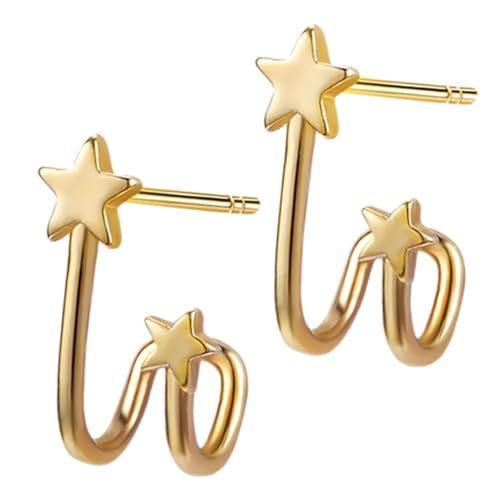 ROMISBABA Kleine Stern Ohrstecker für Damen aus Langlebigem Metall Schlichtes Design Vielseitig für Party Hochzeit Alltag für Mädchen und Frauen Goldfarben Silber von ROMISBABA