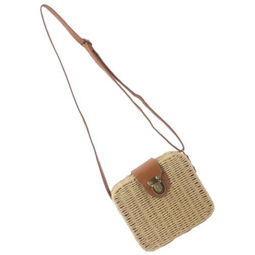 ROMISBABA Kleine Strohtasche Damen Crossbody Bag Handgewebte Schultertasche Sommer Strandtasche Modisch Vielseitig Einsetzbar für Alltag und Urlaub von ROMISBABA