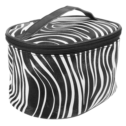 ROMISBABA Kosmetiktasche Damen Gestreift Oval Große Kapazität Make Up Organizer Kulturbeutel Reise Waschtasche Stilvoll Vielseitig für Alltag und Party von ROMISBABA
